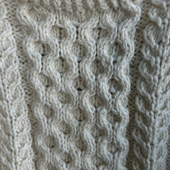 Joseph F. Heron Vintage 70s Ardara Donegal Irish Handknit Fisherman Sweater - Picture 5 of 7